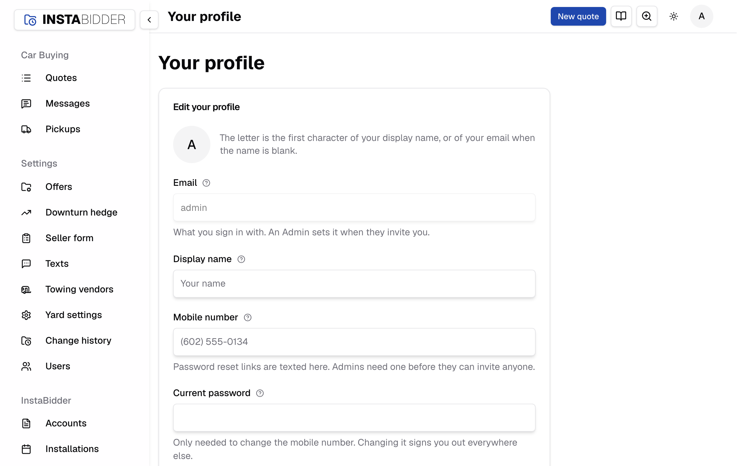 Your profile