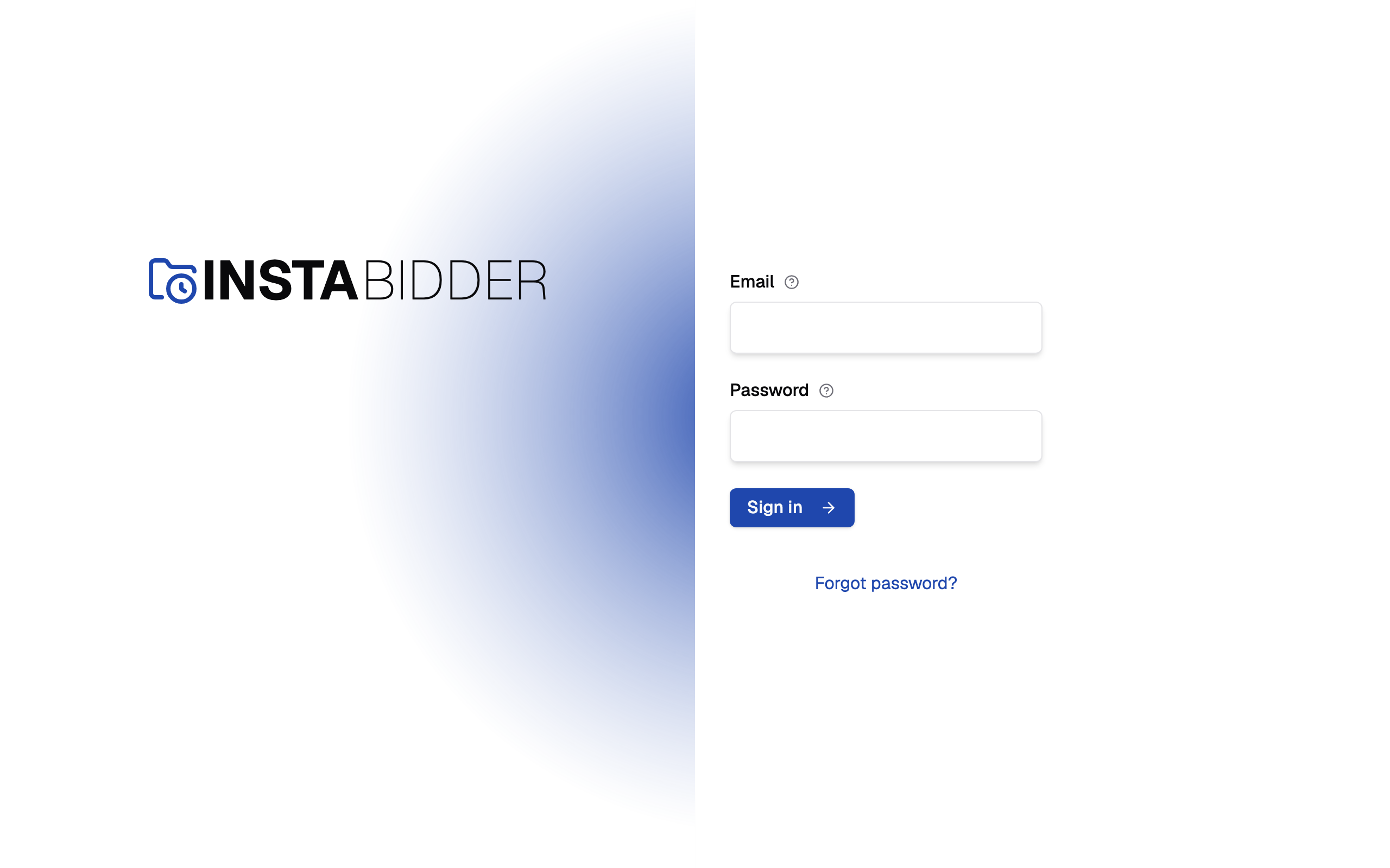 The sign-in page